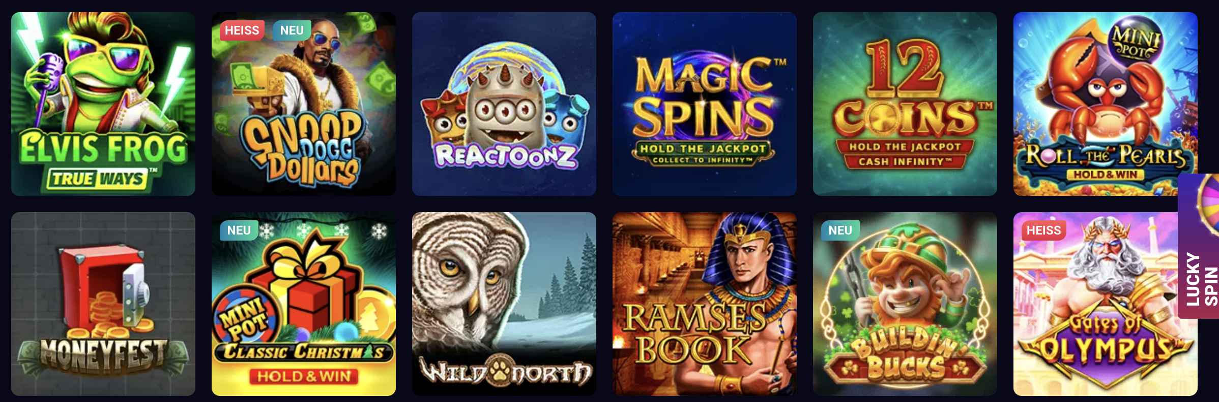 Automatenspiele bei Lucky7even